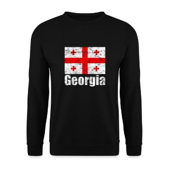 Drapeau de la Géorgie - Sweat-shirt Unisexe - noir - Devant - Alina (178cm) & Michal (187cm)