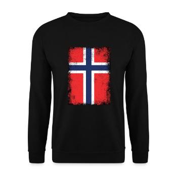 Drapeau Norvège Drapeau Norvégien Vintage Norway - Sweat-shirt Unisexe - noir - Devant - Alina (178cm) & Michal (187cm)