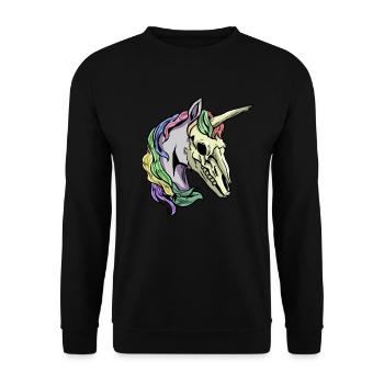 cool creepy unicorn skull skeleton - Unisex Sweatshirt - black - Front - Alina (178cm) & Michal (187cm)