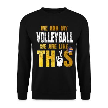 volleyball - Unisex Sweatshirt - black - Front - Alina (178cm) & Michal (187cm)