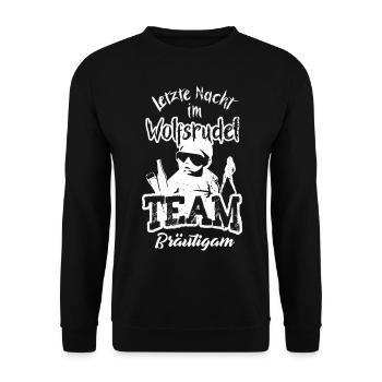 Junggesellenabschied JGA Männer Team Bräutigam - Unisex Pullover - Schwarz - Vorne - Alina (178cm) & Michal (187cm)