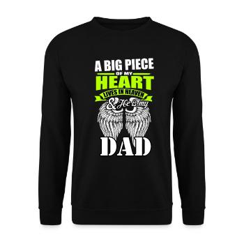 Father's Day Papa Angel Heaven Geschenl - Unisex Sweatshirt - black - Front - Alina (178cm) & Michal (187cm)