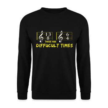 Geige Violine Violinist Geiger Orchester Geschenk - Unisex Pullover - Schwarz - Vorne - Alina (178cm) & Michal (187cm)