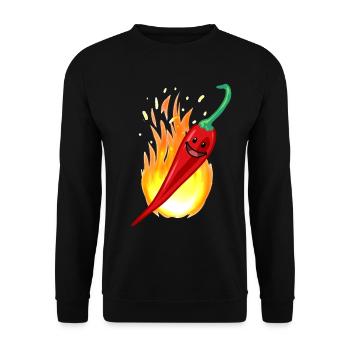 Hot Pepper Chilli Restaurant Hot Spice Dish - Unisex Sweatshirt - black - Front - Alina (178cm) & Michal (187cm)
