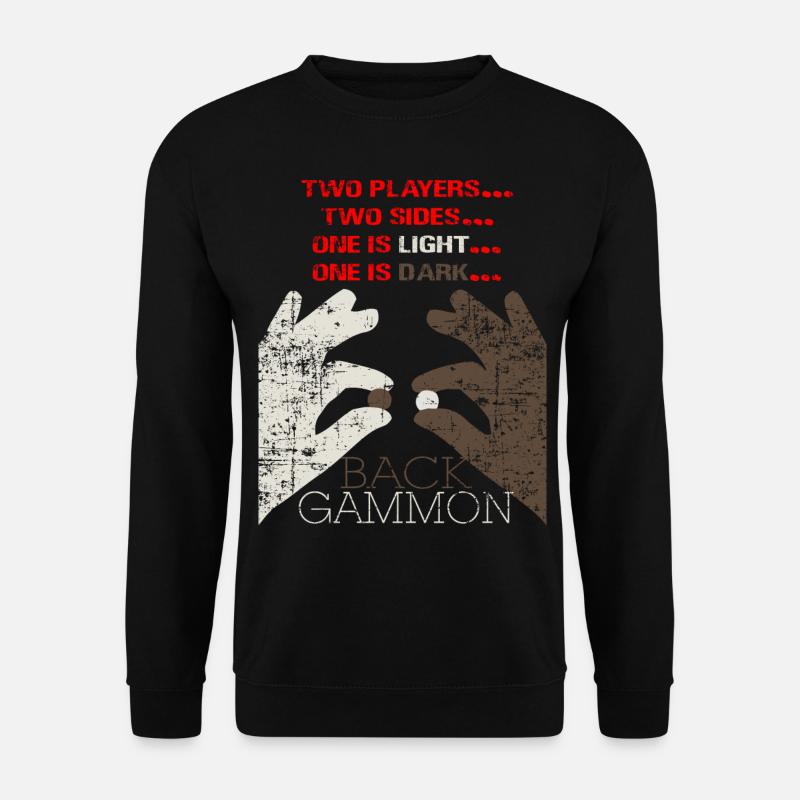 Backgammon Brettspiel Geschenk - Unisex Pullover - Schwarz