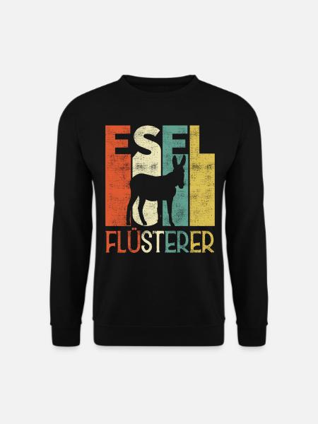 Retro Esel Flüsterer Besitzer - Unisex Pullover - Schwarz