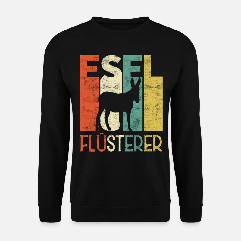 Retro Esel Flüsterer Besitzer - Unisex Pullover - Schwarz