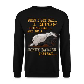 Miel Blaireau Miel Blaireau Forêt Animal Sauvage - Sweat-shirt Unisexe - noir - Devant - Alina (178cm) & Michal (187cm)