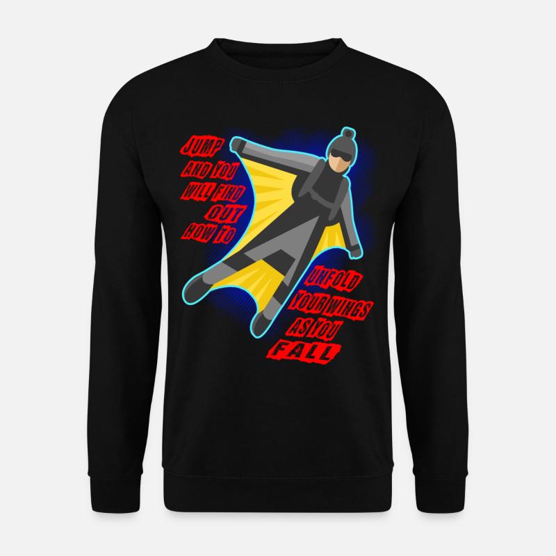 Base Jumping Fallschirm Springen Geschenk - Unisex Pullover - Schwarz