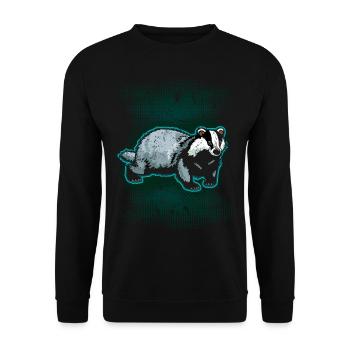 Miel Blaireau Miel Blaireau Forêt Animal Sauvage - Sweat-shirt Unisexe - noir - Devant - Alina (178cm) & Michal (187cm)