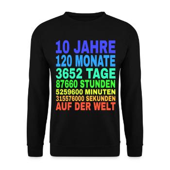 10 ans cadeau d'anniversaire fille garçon - Sweat-shirt Unisexe - noir - Devant - Alina (178cm) & Michal (187cm)