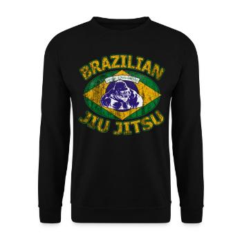 BJJ Brazilian Jiu Jitsu Choke & Roll MMA Gorilla - Unisex Sweatshirt - black - Front - Alina (178cm) & Michal (187cm)