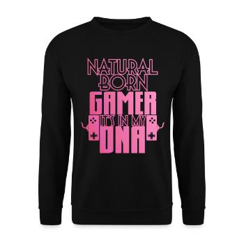 Chemise de jeu Gamer Natural Born - Sweat-shirt Unisexe - noir - Devant - Alina (178cm) & Michal (187cm)