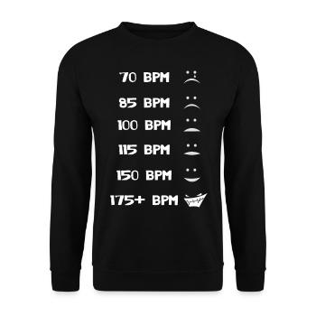 EDM Hardstyle DNB Festival 175+ BPM - Unisex Sweatshirt - black - Front - Alina (178cm) & Michal (187cm)