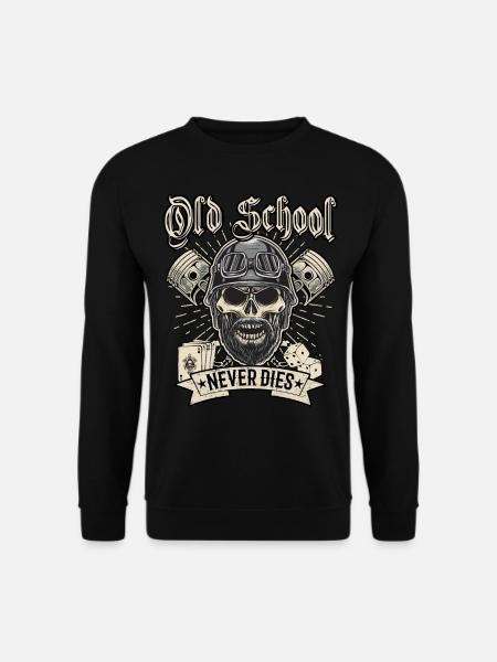 Old School Biker Chopper Motorradfahrer - Unisex Pullover - Schwarz