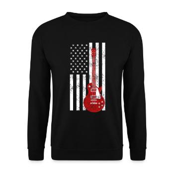 Gitarre Musik Musiker Musikinstrument Geschenk - Unisex Pullover - Schwarz - Vorne - Alina (178cm) & Michal (187cm)