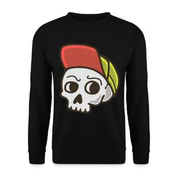 Skater Skull - Unisex Sweatshirt - black - Front - Alina (178cm) & Michal (187cm)
