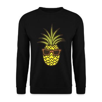 Pineapple with sunglasses - Unisex Sweatshirt - black - Front - Alina (178cm) & Michal (187cm)