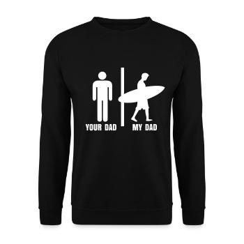 Cadeau papa surfeur - Sweat-shirt Unisexe - noir - Devant - Alina (178cm) & Michal (187cm)