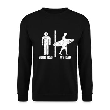 Surfer dad beach sea sport surfboard gift - Unisex Sweatshirt - black - Front - Alina (178cm) & Michal (187cm)