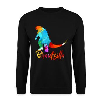 Brautzilla Design Braut Bräutigam Hochzeit JGA - Unisex Pullover - Schwarz - Vorne - Alina (178cm) & Michal (187cm)