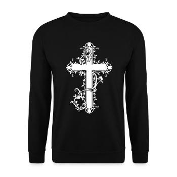 Kreuz Kreuze Barock Religion Symbole Kirche Jesus - Unisex Pullover - Schwarz - Vorne - Alina (178cm) & Michal (187cm)