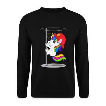 Fireman unicorn with slide bar for children - Unisex Sweatshirt - black - Front - Alina (178cm) & Michal (187cm)