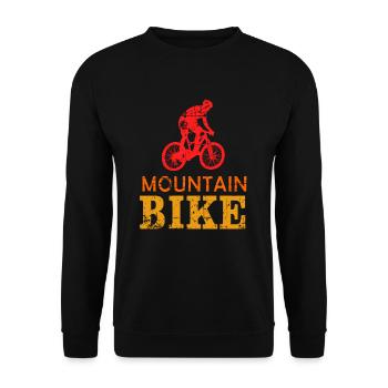 Mountain Bike Fahrrad Drahtesel Sport Geschenk - Unisex Pullover - Schwarz - Vorne - Alina (178cm) & Michal (187cm)