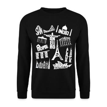 World trip to famous architecture around the world - Unisex Sweatshirt - black - Front - Alina (178cm) & Michal (187cm)
