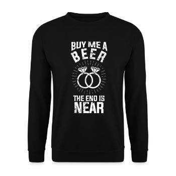 Bachelor Party T-Shirt - Unisex Sweatshirt - black - Front - Alina (178cm) & Michal (187cm)