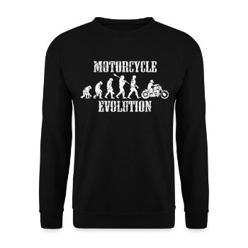 Evolution Biker Motorrad Geschenk - Unisex Pullover - Schwarz - Vorne - Alina (178cm) & Michal (187cm)