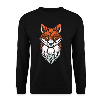 Tribal Fox - Wild Animal Art - Exotische Tiere - Unisex Pullover - Schwarz - Vorne - Alina (178cm) & Michal (187cm)