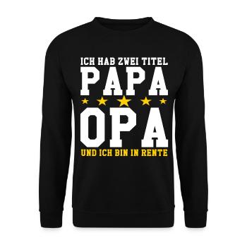 Papa retraite pensionné retraite pensionné retraite - Sweat-shirt Unisexe - noir - Devant - Alina (178cm) & Michal (187cm)