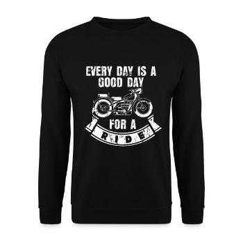 Cadeau d'été sur route en moto - Sweat-shirt Unisexe - noir - Devant - Alina (178cm) & Michal (187cm)