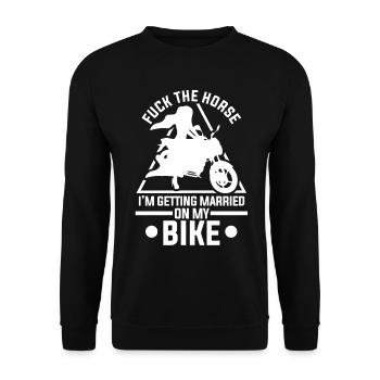 Bride Motorcycle Marriage JGA Gift - Unisex Sweatshirt - black - Front - Alina (178cm) & Michal (187cm)