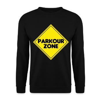 Awesome and Cool Parkour Tshirt Design Parkour - Unisex Sweatshirt - black - Front - Alina (178cm) & Michal (187cm)