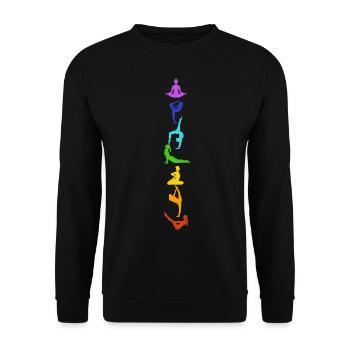 7 Chakra Yoga Kundalini Hatha Meditation Gift - Unisex Sweatshirt - black - Front - Alina (178cm) & Michal (187cm)
