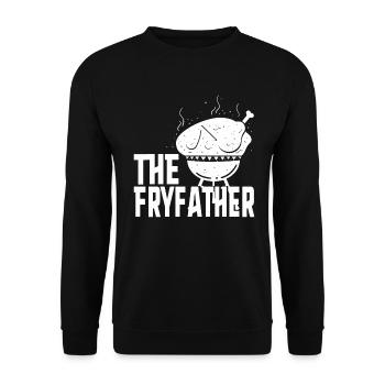 The Fryfather Cook GrillIng Deep Frying Gift - Unisex Sweatshirt - black - Front - Alina (178cm) & Michal (187cm)