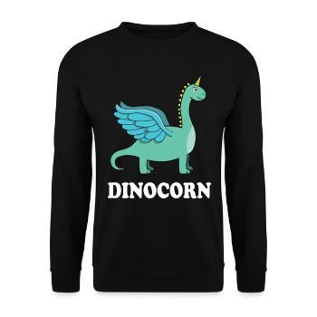 Dinocorn - Dinosaure Licorne avec des ailes - Sweat-shirt Unisexe - noir - Devant - Alina (178cm) & Michal (187cm)