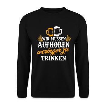 Beer Toast Alcohol German Beer Gift - Unisex Sweatshirt - black - Front - Alina (178cm) & Michal (187cm)