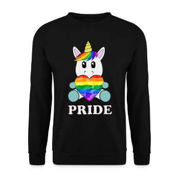 Unicorn LGBT Rainbow Love - Lesbienne de la fierté gay - Sweat-shirt Unisexe - noir - Devant - Alina (178cm) & Michal (187cm)