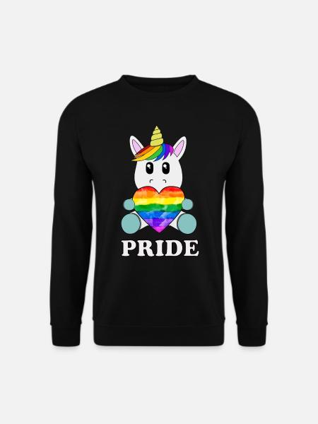 Einhorn LGBT Regenbogen Love - Gay Pride Lesbian - Unisex Pullover - Schwarz