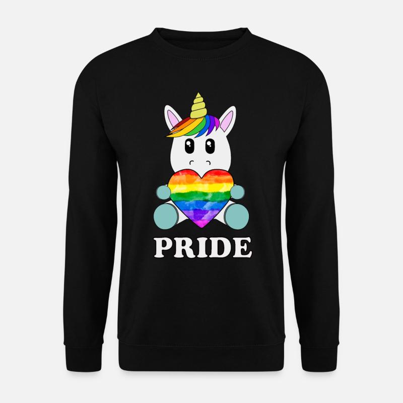 Einhorn LGBT Regenbogen Love - Gay Pride Lesbian - Unisex Pullover - Schwarz