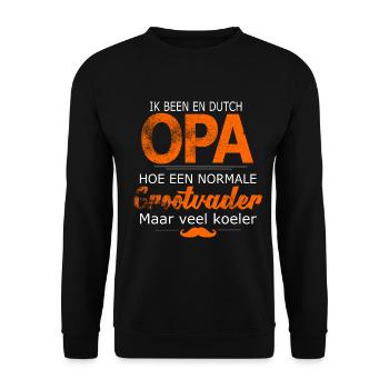 Opa Holland Niederlande Dutch Lustiger Spruch - Unisex Pullover - Schwarz - Vorne - Alina (178cm) & Michal (187cm)