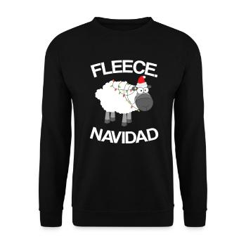Fleece Navidad - Feliz - Christmas - Unisex Sweatshirt - black - Front - Alina (178cm) & Michal (187cm)