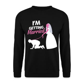 Bachelor Party Best Man Bride Gift - Unisex Sweatshirt - black - Front - Alina (178cm) & Michal (187cm)