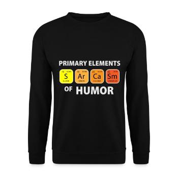 Sarcasm Elements of Humor Science Shirt - Unisex Sweatshirt - black - Front - Alina (178cm) & Michal (187cm)