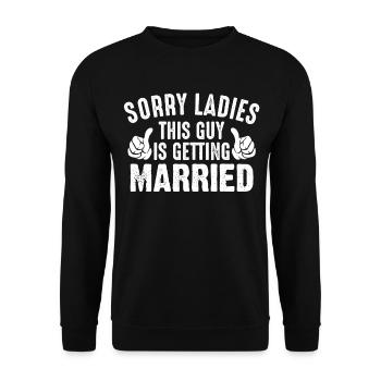 Junggesellenabschied Heiraten Geschenk - Unisex Pullover - Schwarz - Vorne - Alina (178cm) & Michal (187cm)