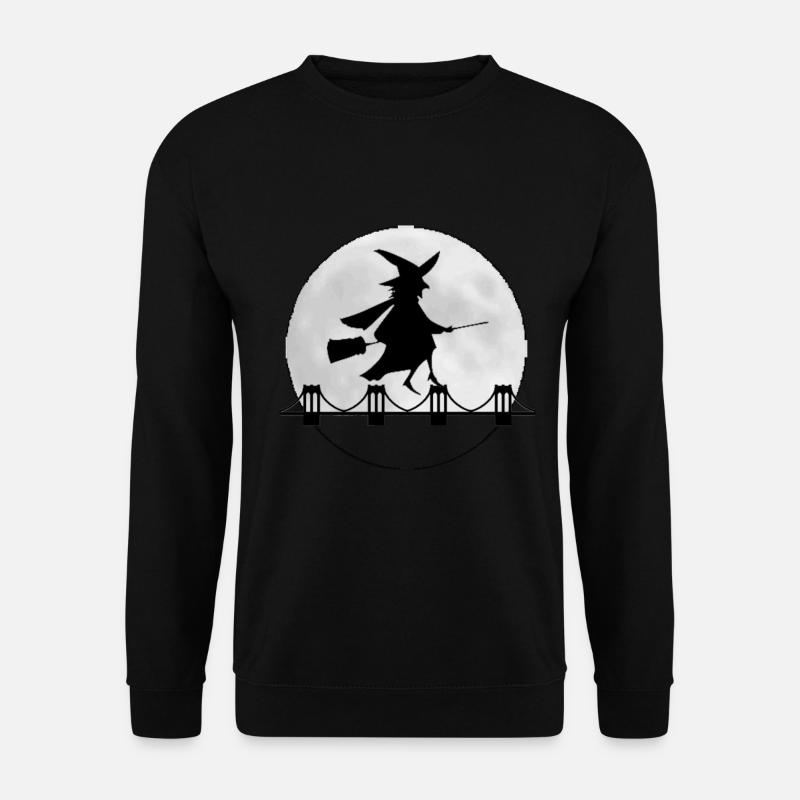 Hexe Zauberei Hexerei Halloween Besen - Unisex Pullover - Schwarz