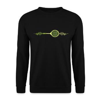 Awesome & Trendy Tshirt Designs Tennis racket - Unisex Sweatshirt - black - Front - Alina (178cm) & Michal (187cm)